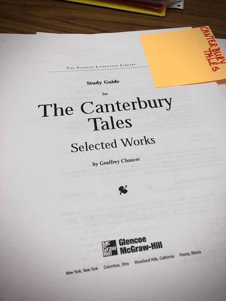 Glencoe McGraw-Hill Study Guide for The Canterbury Tales