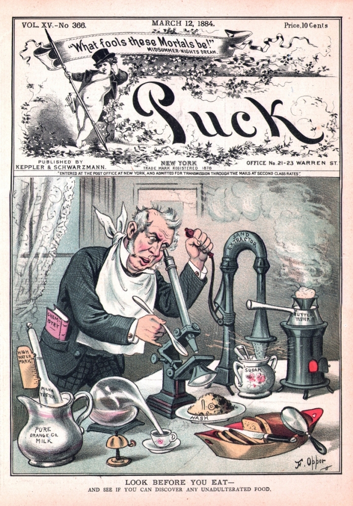 Puck Magazine cover depicts food safety concerns in 1884